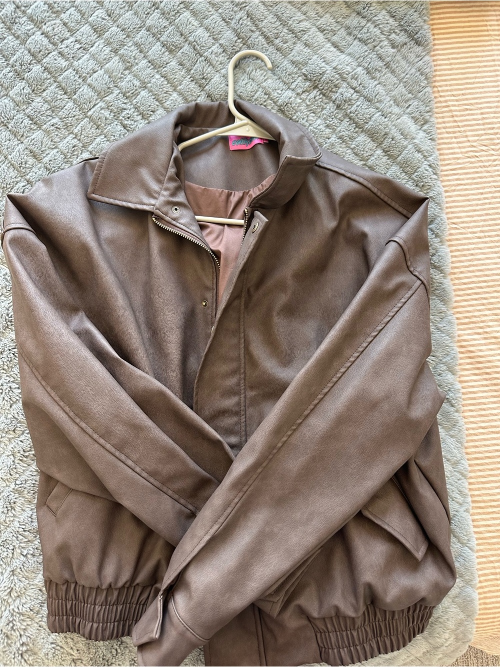 Edikted mori Faux Leather Bomber Jacket